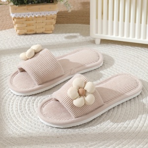Slapi de casă confortabili, cu model floare, pentru femei, TMAW1229748 - Img 4
