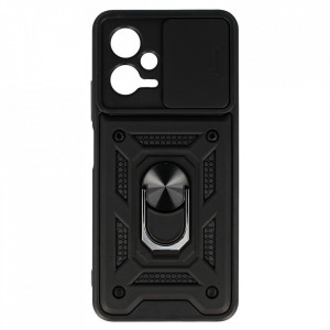 Slide Camera Armor Carcasa pentru Xiaomi Rosumi Note 12 5G/Poco X5 Negru
