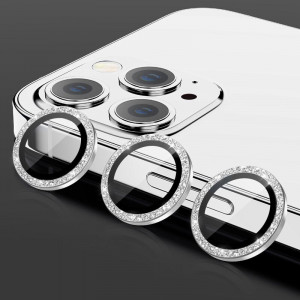 Sticla Tempered HARD DIAMOND pentru camera (LENS) pentru Iphone 15 Pro/15 Pro Max Negru (3 pieces) - Img 2