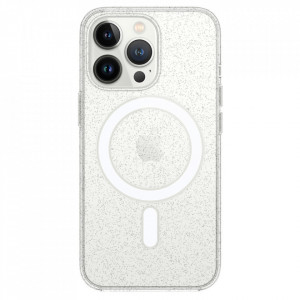 TEL PROTECT MagSilicone Clear Case for Iphone 15 Pro Max Glitter