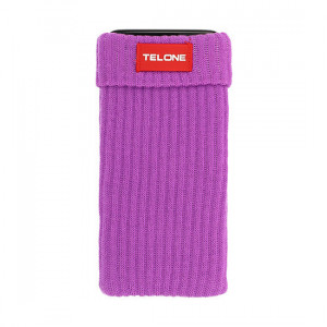 TelOne mobile phone sock with neck strap, plum - Img 3