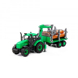 Tractor cu remorca lemne - Progresso, 40x11.5x17 cm, Polesie - Img 2