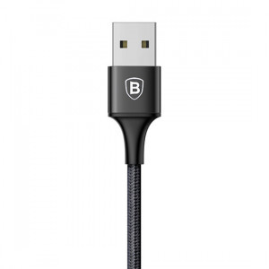 Baseus cablu Rapid 2 in 1 - USB to Micro USB, Lightning - 3A 1.2 metru (CAML-SU01)Negru