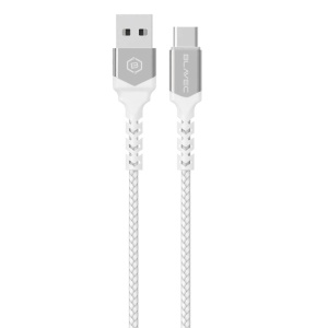 Blavec Cable Raptor braided - USB to Type C - 3A 2 metres (CRA-UC3WS20) white-silver