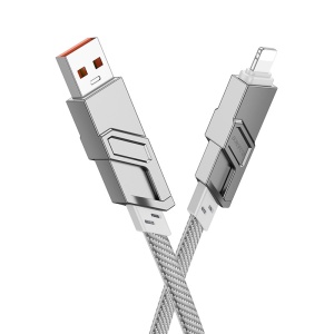 Borofone Cable BU43 Triumph 4 in 1 - USB + Type C na Lightning + Type C - PD 27W 3A 1,2 metres grey