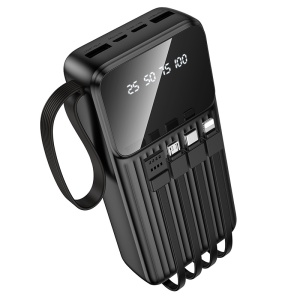 Borofone Power Bank 20000mAh BJ76A Smart - 2xUSB - with Type C, Lightning and Micro USB cables black, AKUM944 - Img 2