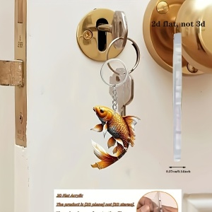 Breloc acrilic 2D – Model pește crap auriu, design elegant și detaliat, TMYV1689539 - Img 5