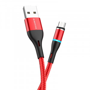 Cablu Borofone BU16 Skill magnetic - USB to Micro USB - 2,4A 1,2 metri rosu