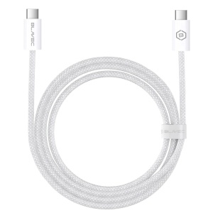 Cablu împletit Blavec Candy - Tip C la Tip C - PD 60W, 3A, 1 metru, Apple CarPlay/Android Auto (CCA-CC3W10) Alb, MGKABAV1759