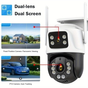 Cameră de supraveghere WiFi 4K – 8MP cu lentile duble și viziune nocturnă inteligentă, TMAV35371 - Img 2