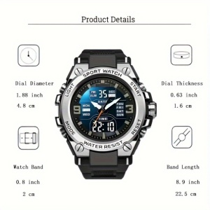 Ceas quartz sport pentru barbati, negru, TMFL546401 - Img 2