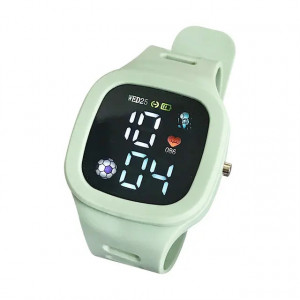 Ceas Sport Led Unisex, Quartz, afisaj Digital, verde, LD203-V2