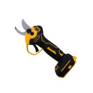 Foarfeca electrica cu ecran digital pentru afisarea numarului de taieri si procentajului bateriei, 2 acumulatori 24V pentru taierea crengilor, curatarea copacilor si vitei de vie, cu lada de depozitare, negru/galben, ADDO193 - Img 3