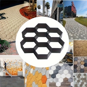 Forma pentru pavaj hexagonal, 28.96cm x 28.96cm x 3.81cm, reutilizabila, pentru alei, PMCF100528 - Img 5