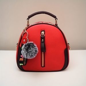 Geantă de Damă cu Bretea Reglabilă și Accesoriu Puf, TMDY189956 - Img 5