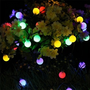 Ghirlandă Luminoasă Solară, 5 metri 20 LED – Bile Colorate RGB, pentru Exterior și Interior, TMYB21913 - Img 8