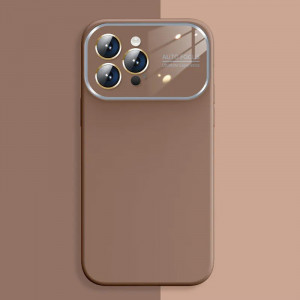 Husa Soft Silicone Lens pentru Iphone 15 Pro Max brown - Img 2
