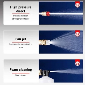 KIT Aparat de spalat cu presiune Pexor, 2 x Acumulatori 48V, 8L/min, 3 moduri de jet, Rezervor pentru detergent, Geanta de transport , Negru, AD4883 - Img 4