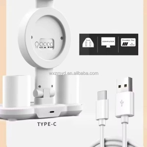 Lampă de birou Smartix LED flexibil 30-47 CM cu ceas, dată și temperatură, 2 Organizatoare, Alb, AD30402 - Img 2