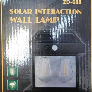 Lampa solara tip felinar 2W Smartix cu 2 Becuri, Acumulator 1800mAh, Senzor 5-8M, Pentru exterior, Suport inclus, Panou solar inclinat, 600 Lumeni, Negru, AD2218 - Img 3