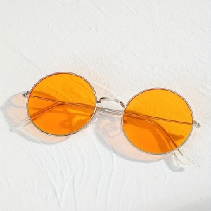 Ochelari de dama cu lentile portocalii, rame metalice argintii, TMRX07367