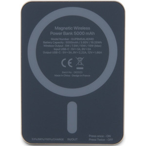 Original Power Bank - GUESS GUPBM5ALGSGD 5000mAh 15W MagSafe Metal Script Logo - Gold - Img 2