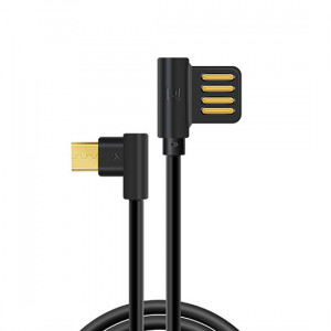 REMAX cablu Axe RC-083m - USB to Micro USB - angled 1.8 metru White - Img 3