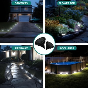 Set 12 lămpi solare LED pentru sol – iluminat decorativ și funcțional pentru grădină, TMHP472366 - Img 7