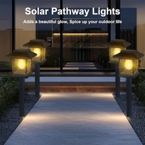 Set lămpi solare LED tip felinar pentru grădină – Iluminat clasic și ambiental pentru alei, TMYB302022 - Img 6