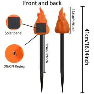 Set lămpi solare LED tip flacără – Iluminat ambiental cu efect de foc real, TMLP387083 - Img 2