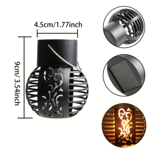 Set lămpi solare LED tip lampadar – Iluminat decorativ vintage pentru grădină, TMAV106778 - Img 4