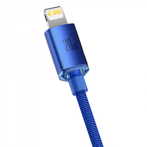 Baseus Cablu Crystal Shine - Tip C to Lightning - PD 20W 1,2 metri (CAJY000203) blue - Img 2