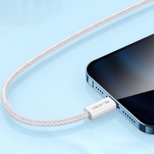 Cablu împletit Blavec Candy - USB la Tip C - PD 60W, 3A, 1 metru, Apple, CarPlay/Android Auto (CCA-UC3W10) Alb, MGKABAV1764 - Img 3
