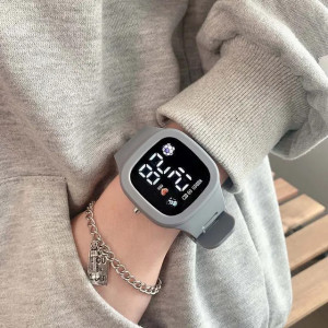 Ceas Sport Led Unisex, Quartz, afisaj Digital, gri, LD203-V1 - Img 2