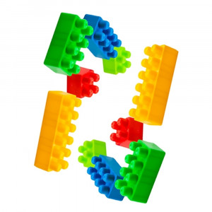 Cuburi constructii, multicolore, 136 piese/ghiozdan - ROBENTOYS - Img 4