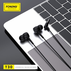 Foneng Earphones T30 with microphone black