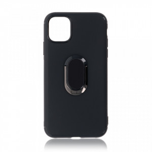 Husa iPhone 11 Pro Neagra Din Silicon Premium Cu Inel Rotativ