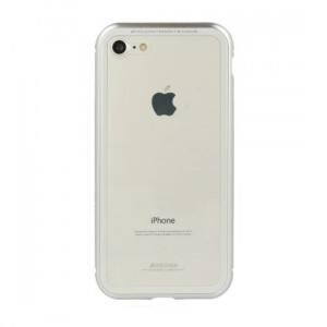 Husa Luphie magnetica pentru Iphone XR, transparent cu margini argintii, POK024836