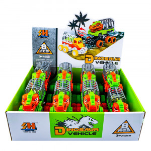 Masinute Dinozauri, cu frictiune, 8 buc/set - Img 3