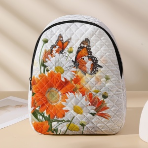 Rucsac damă Orangina cu model flori și fluturi – Stil casual și adorabil, TMTP726819