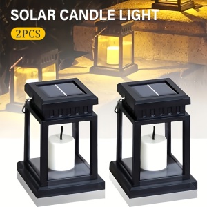 Set 2 Lămpi Solare cu LED – Model Lanternă cu Efect de Lumânare, TMJD813837 - Img 4