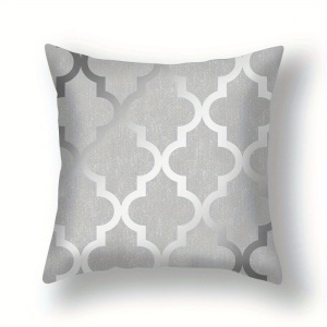 Set 4 Huse Decorative pentru Perne – Model Geometric Elegant, Nuanțe de Gri, 45x45 cm, PMPT389116 - Img 3