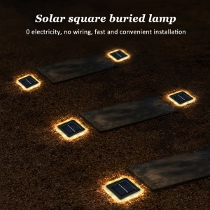 Set 4 lămpi solare LED pătrate pentru sol – Iluminat decorativ de exterior, TMJR604032 - Img 3