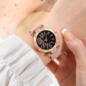 Set cadou elegant pentru femei – Ceas, ochelari de soare și portofel roz, PMKH2019339 - Img 5