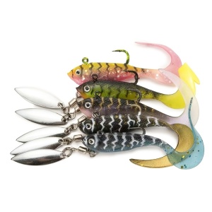 Set naluci de pescuit, 5 buc, multicolor, cu carlige, 8 cm, TMLN773386