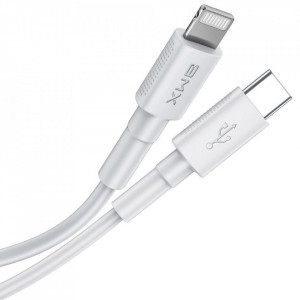 Baseus Cablu BMX Mini MFi - Tip C to Lightning - PD 18W 2,4A 1,2 metrus (CATLSW-A02) alb
