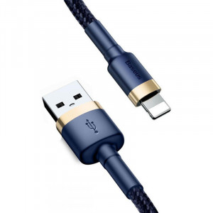 Baseus Cablu Cafule - USB to Lightning - 1,5A 2 metru (CALKLF-CV3) auriu-Albastru - Img 2