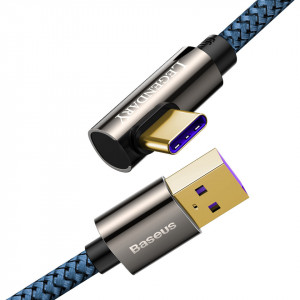 Baseus Cablu Legend - USB to Tip C - angled QC 3.0 66W 1 metre (CACS000403) blue