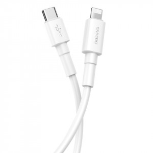 Baseus Cablu Mini Alb - Tip C to Lightning - PD 3.0 QC 3.0 18W 2,4A 1 metre (CATLSW-02) alb