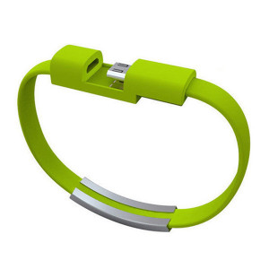 Bracelet cablu - USB to Micro USB - green